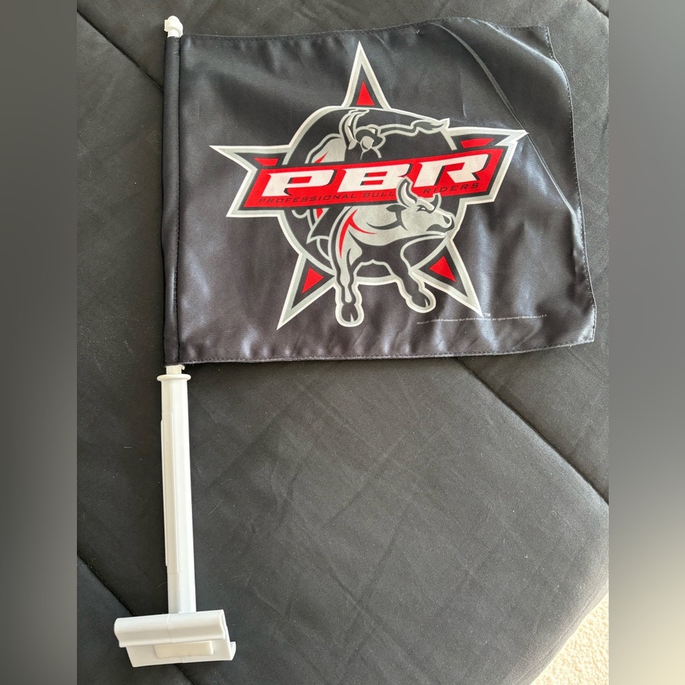 Vintage PBR Logo 11” x 13” Western Car Flag. New, Never Used.